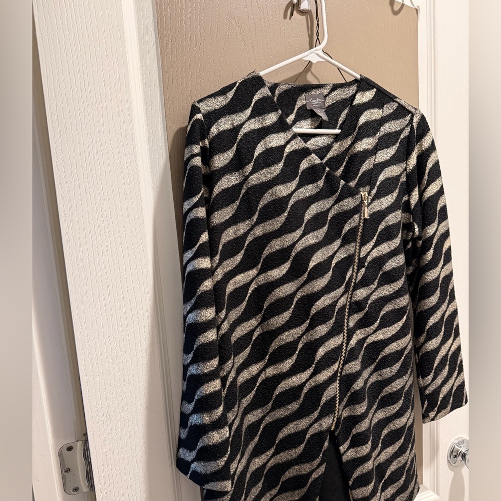 Chico's Black and Silver Textured Jacket